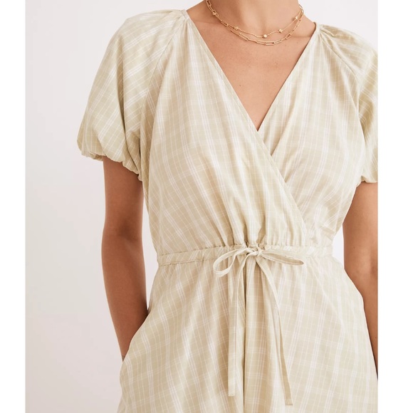 NWT Madewell Plaid Tie-Waist Midi Dress - Picture 3 of 6